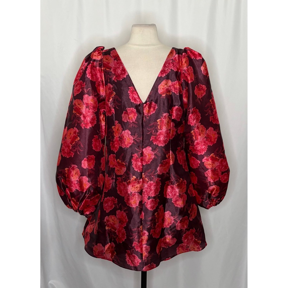 NWT!! Anthropologie BHLDN Aliana V Neck Floral Organza Mini Dress Large - Picture 10 of 16